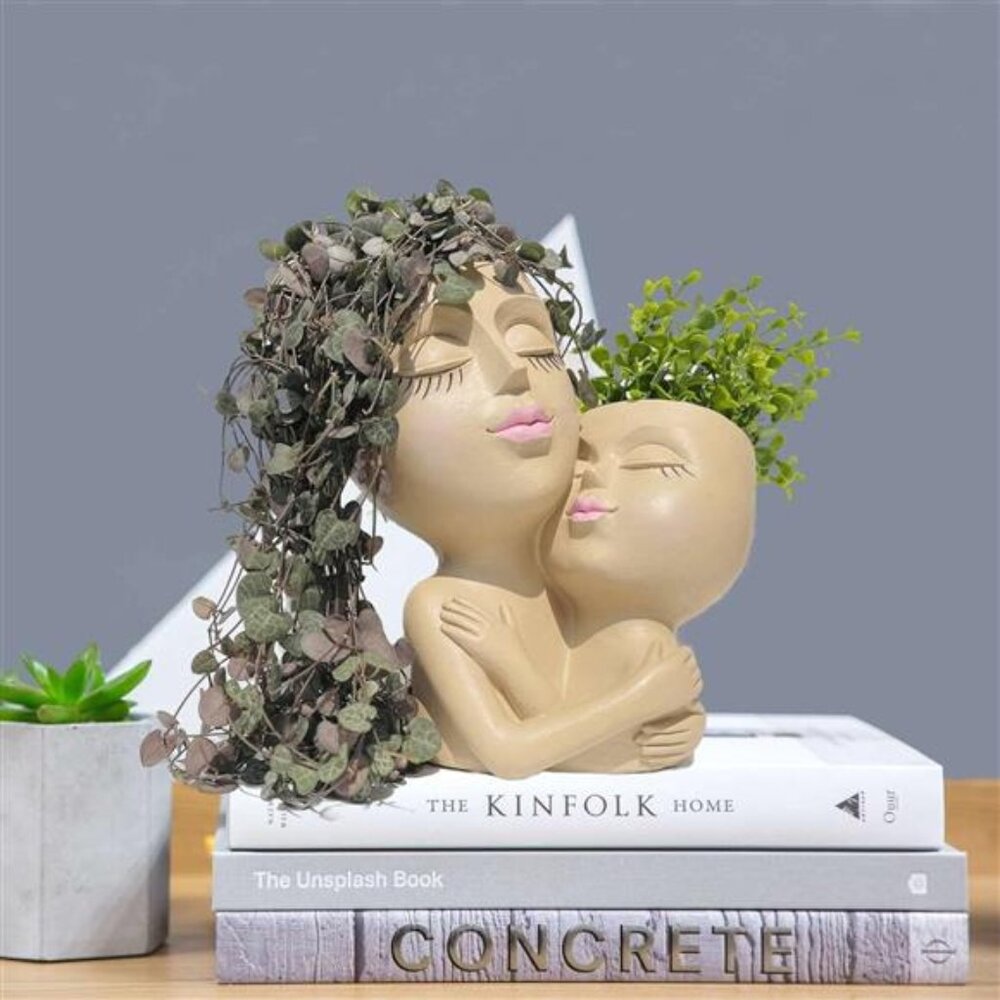 Double Face Planters Pots Head Planter for Indoor Plants, Great Unique Gifts - Picture 3 of 7